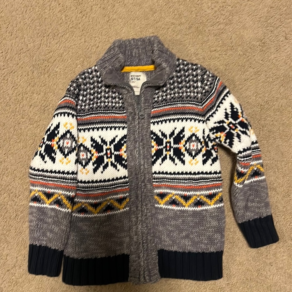 5T fair-isle zip up sweater
